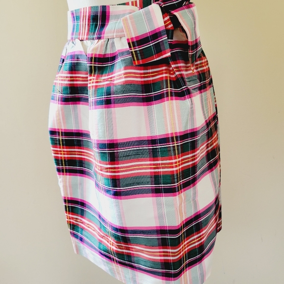 Crown & Ivy Plaid Skirt with Bow size 10p - Picture 6 of 10